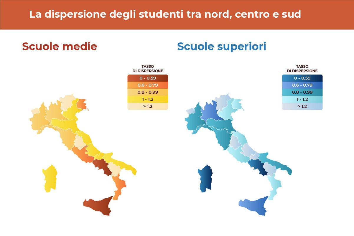 mappa abbandono scolastico italia